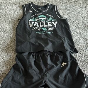 Adidas Black Tank Top with Green and White Accents